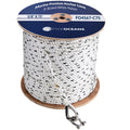 3/8 inch x 75 ft 3-Strand White Nylon Anchor Rope with Stainless Steel Thimble and Schakle K581