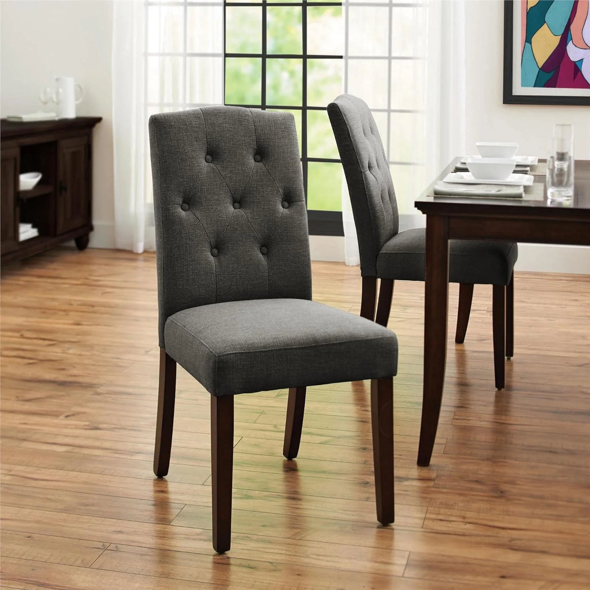 Gray Upholstered Dining Chair H5963