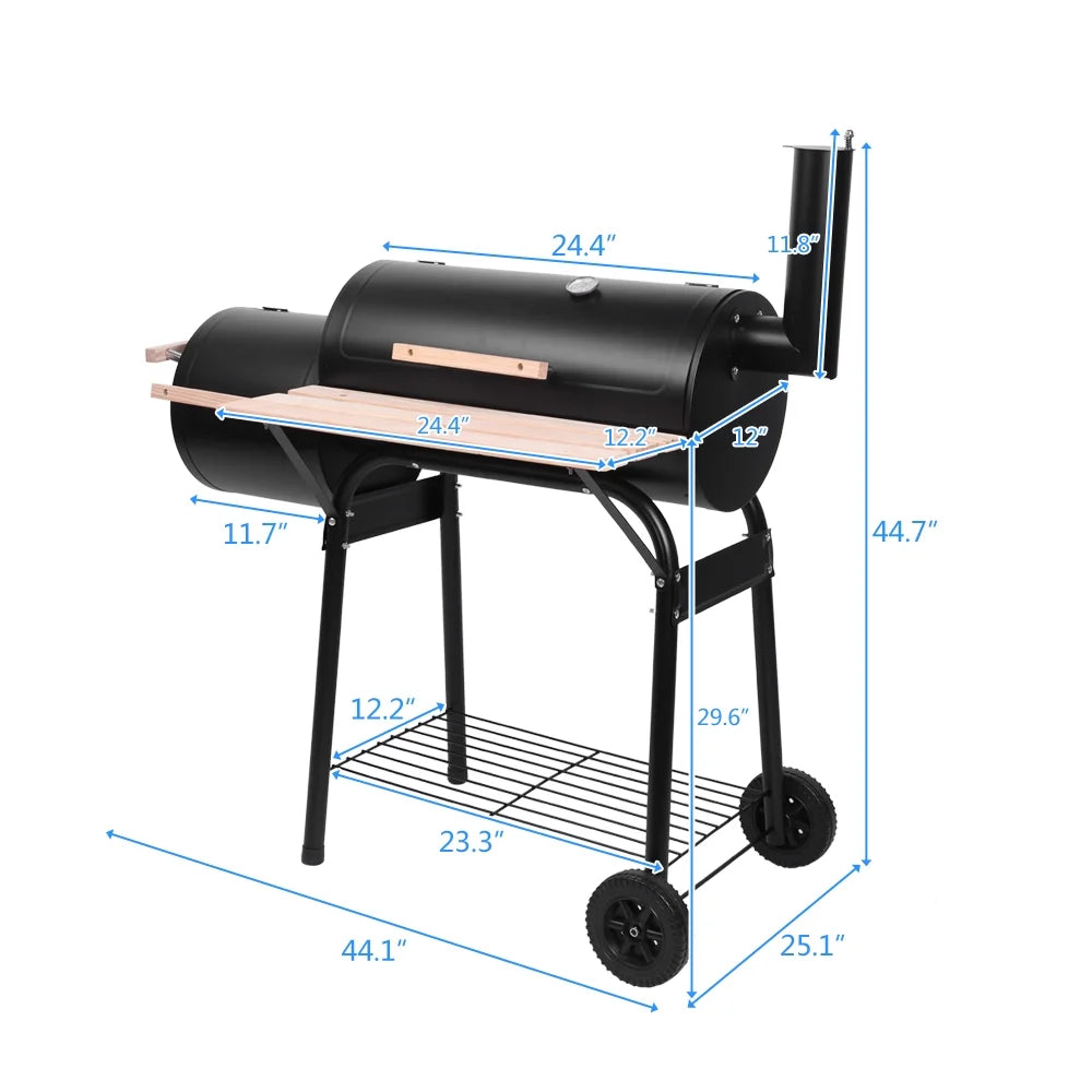 Portable Charcoal Grill and Offset Smoker B67773
