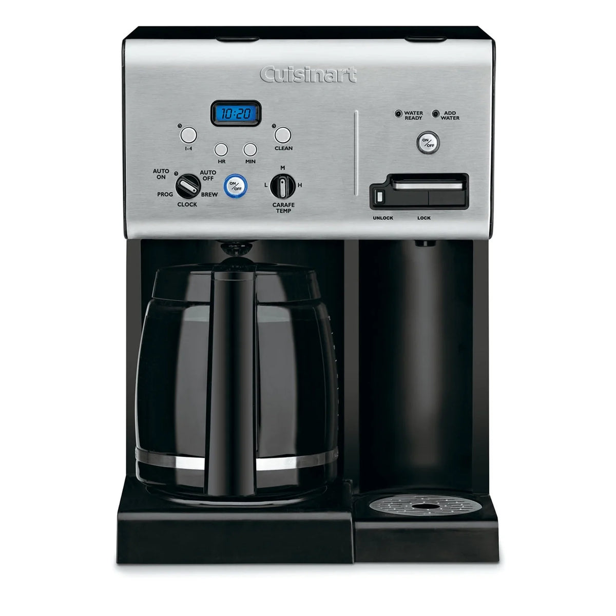 12-Cup Programmable Coffeemaker with Hot Water System, Black Stainless V1356