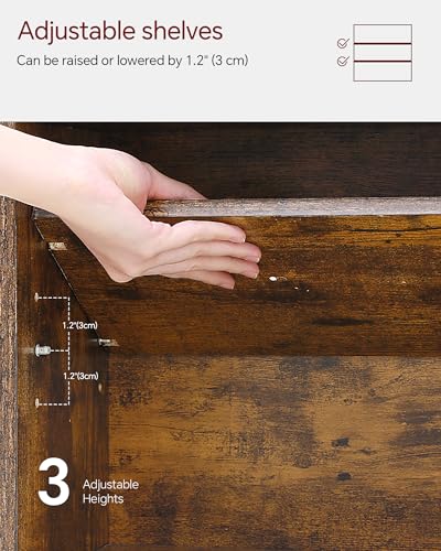 6 Tier Rustic Brown Tree Bookshelf with Storage Cabinet K125