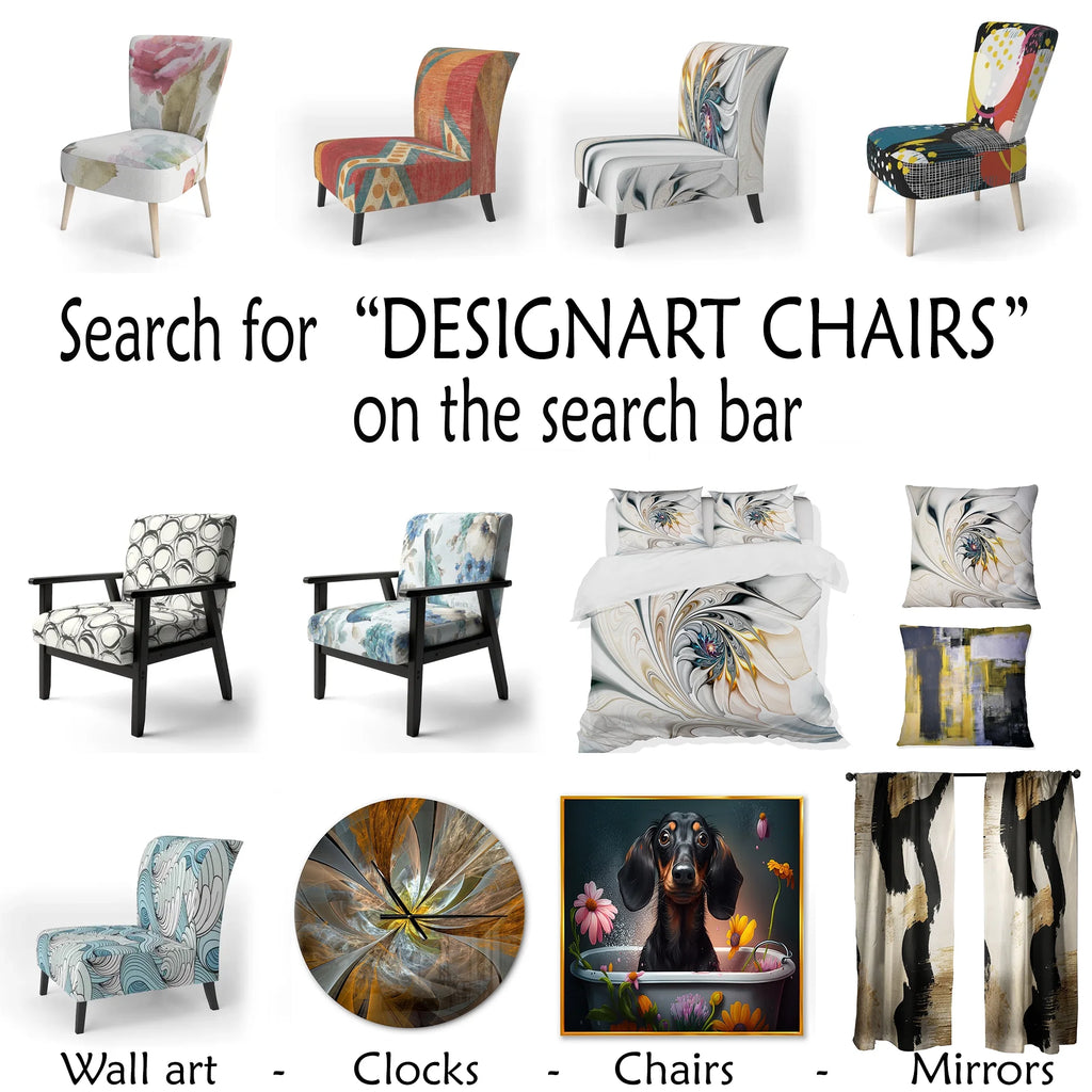 Blue Flowers and Butterflies Upholstered Accent Chair and Arm Chair O66099