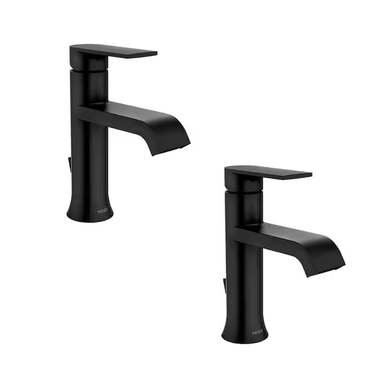 Single Handle Single Hole Bathroom Faucet Matte Black 2-pack P85871