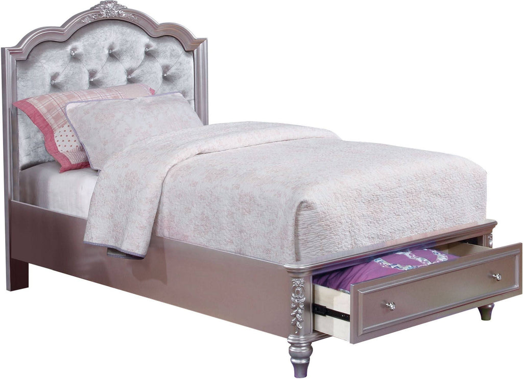 Metallic Lilac Twin Storage Bed U187555