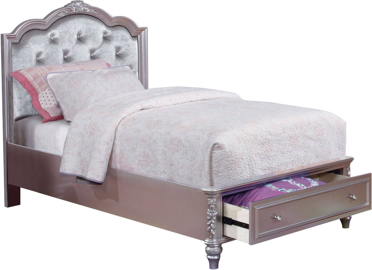 Metallic Lilac Twin Storage Bed U187555