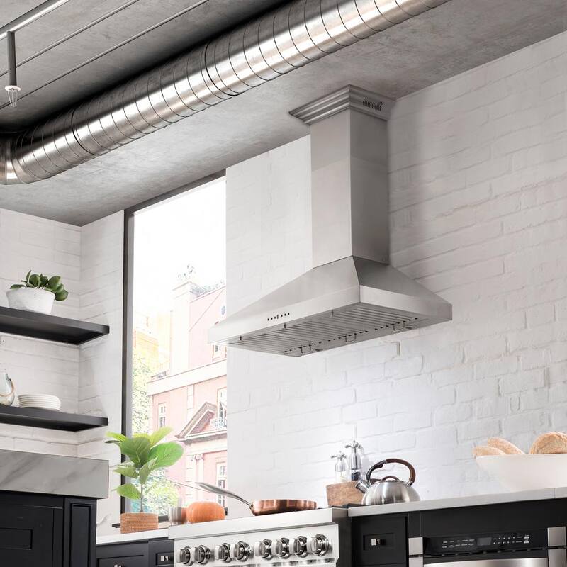 48 in. 400 CFM Ducted Wall Mount Range Hood in Stainless Steel O9712