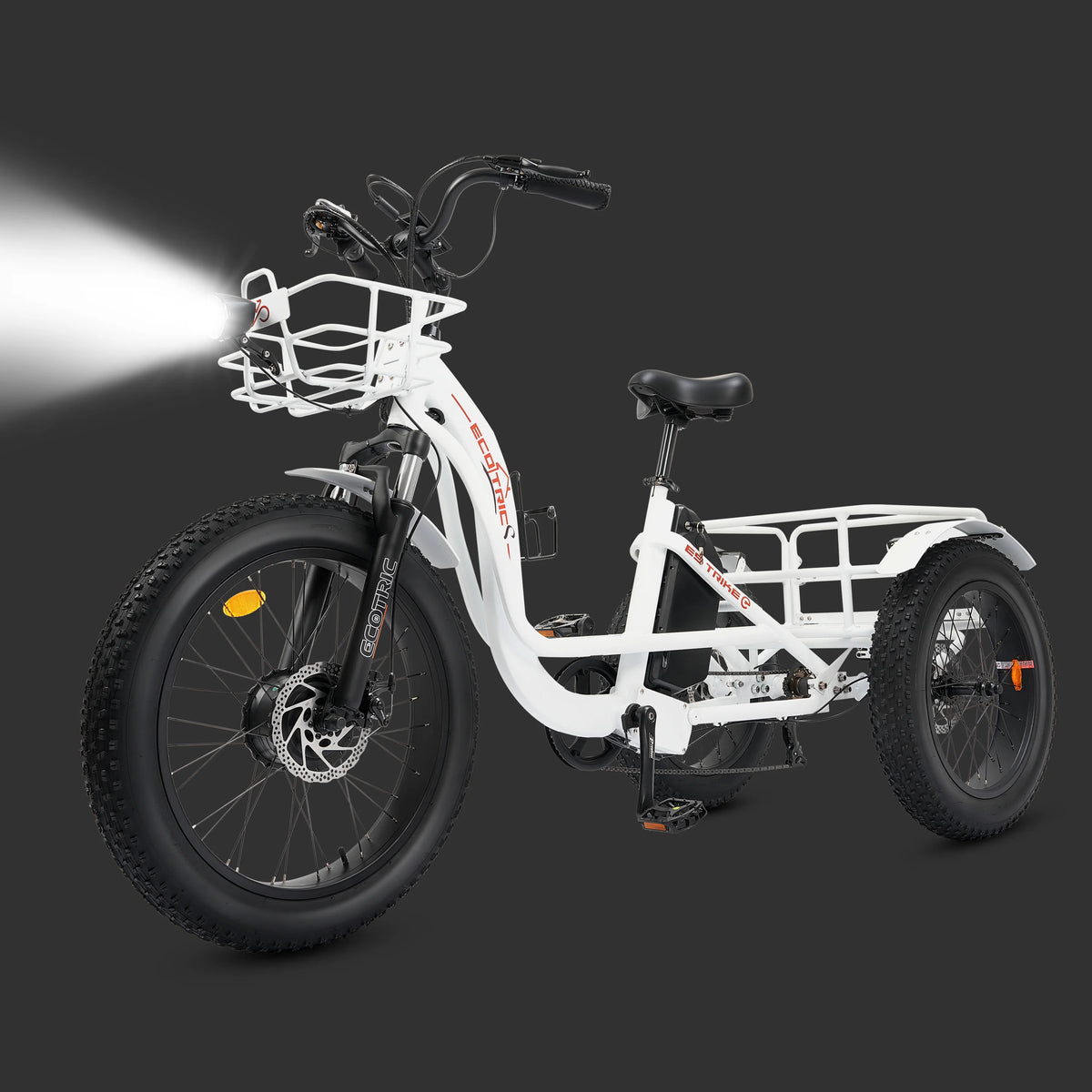 Electric Tricycle Fat Tire 750W 48V White R9242