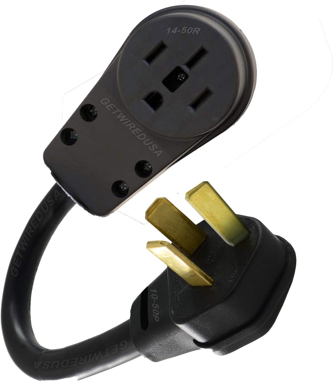 10-50P 3-Pin Male 220/250V 50A Plug To 14-50R Female 4-Prong Receptacle Adapter I578