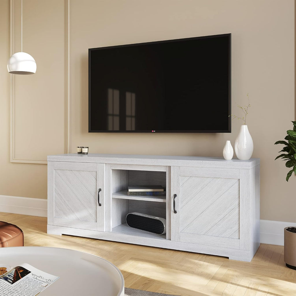 Electric Fireplace TV Stand with Storage Cabinets and Infrared Heater A164332