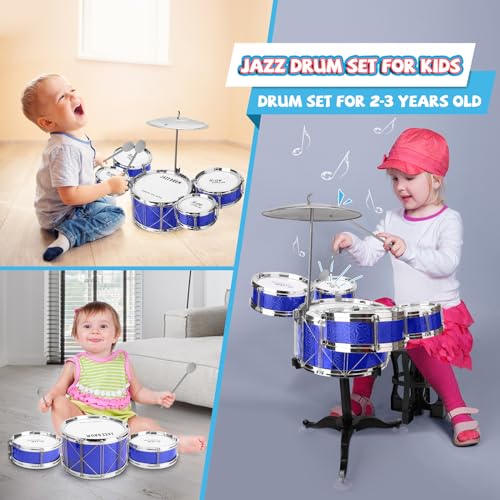 Blue 8 Piece Toddler Jazz Drum Kit S2476