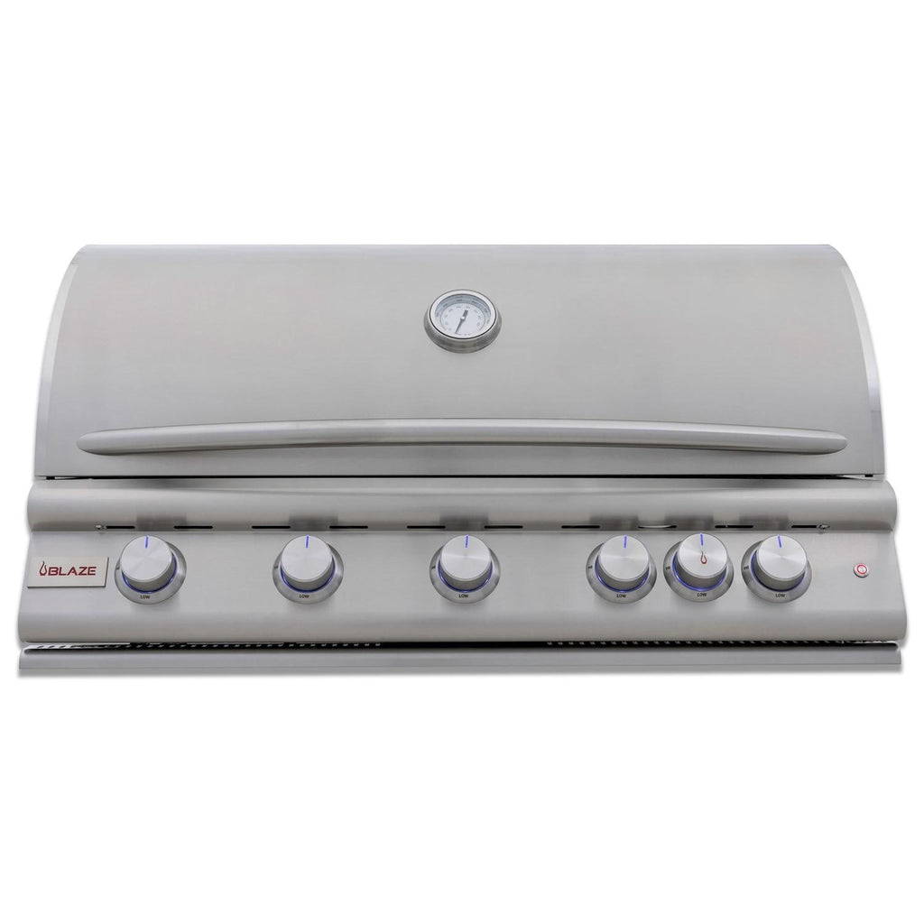 40-Inch 5-Burner Built-In Propane Gas Grill with Rear Infrared Burner W56345