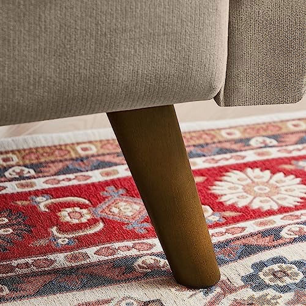 48" Linen Loveseat Sofa with Throw Pillows Q8377