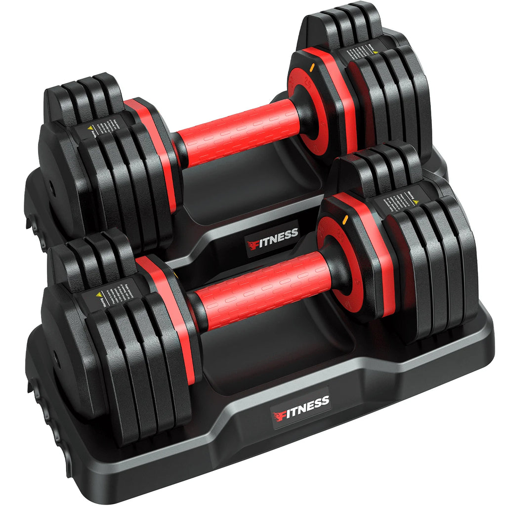 50lb 5 in 1 Adjustable Dumbbells Set of 2 with Rack L337588