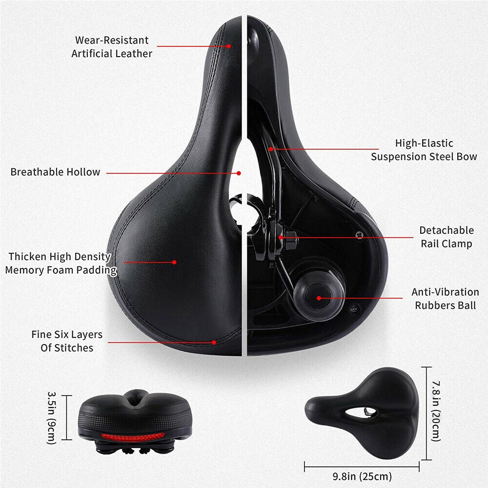 Black Water-Resistant Padded Bike Seat F240
