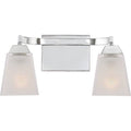 Polished Chrome 2-Light Bath Fixture with Frosted Glass M555