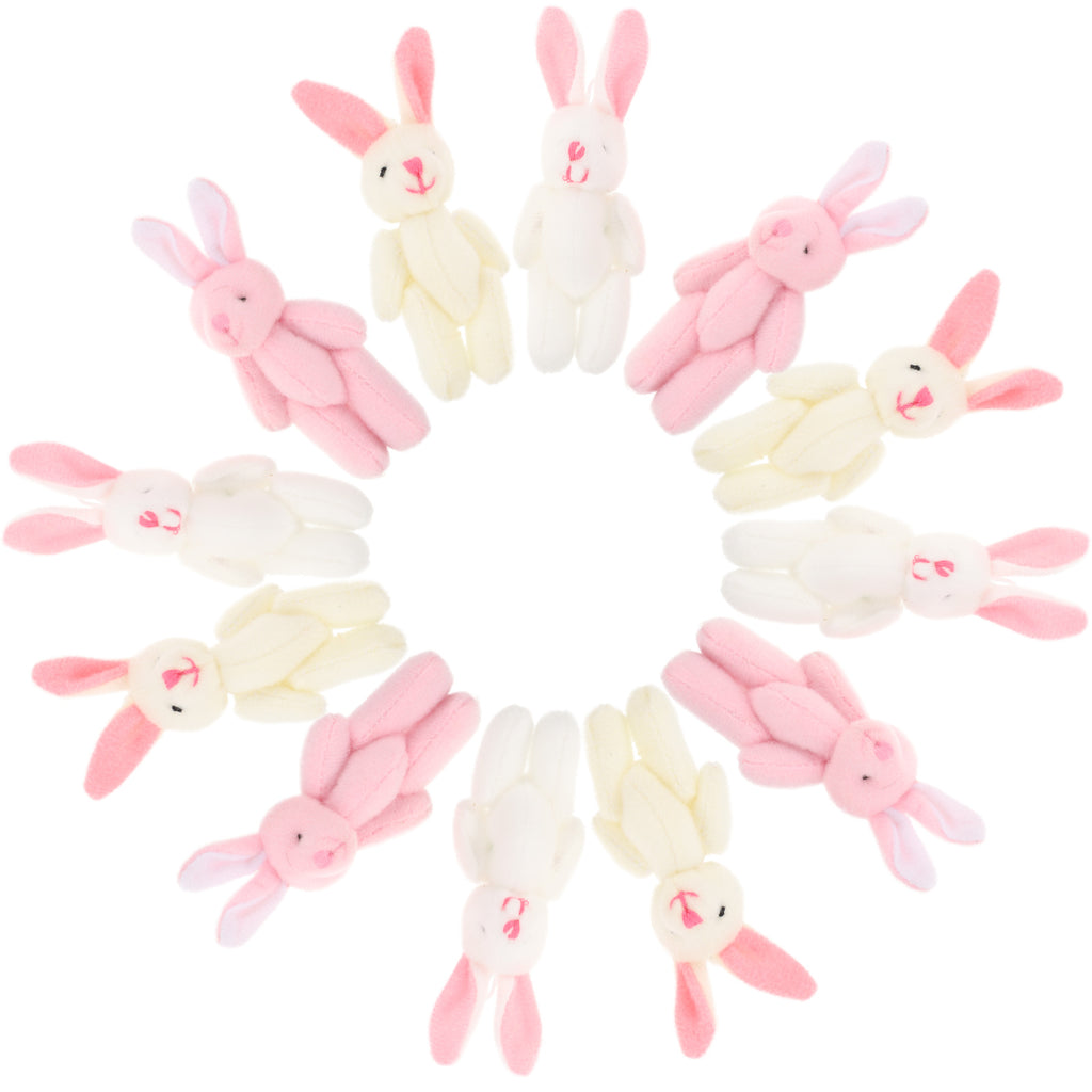 15 Pcs Mini Plush Toy Bunny Stuffed Animal D569