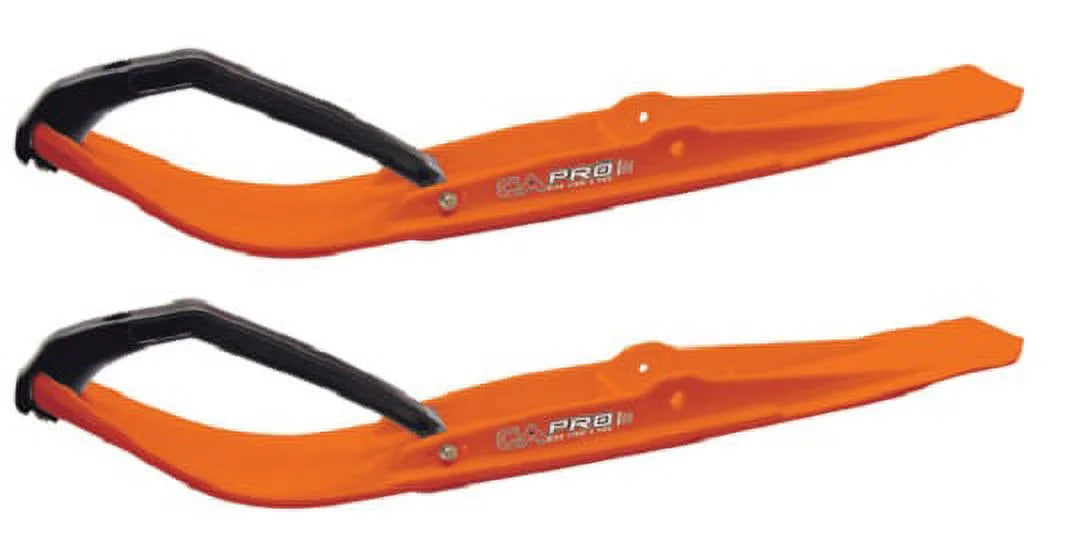 Orange Razor Snowmobile Skis with 6" Shaper Bars Complete Kit I78100