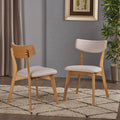 Light Beige Fabric Dining Chairs Q608