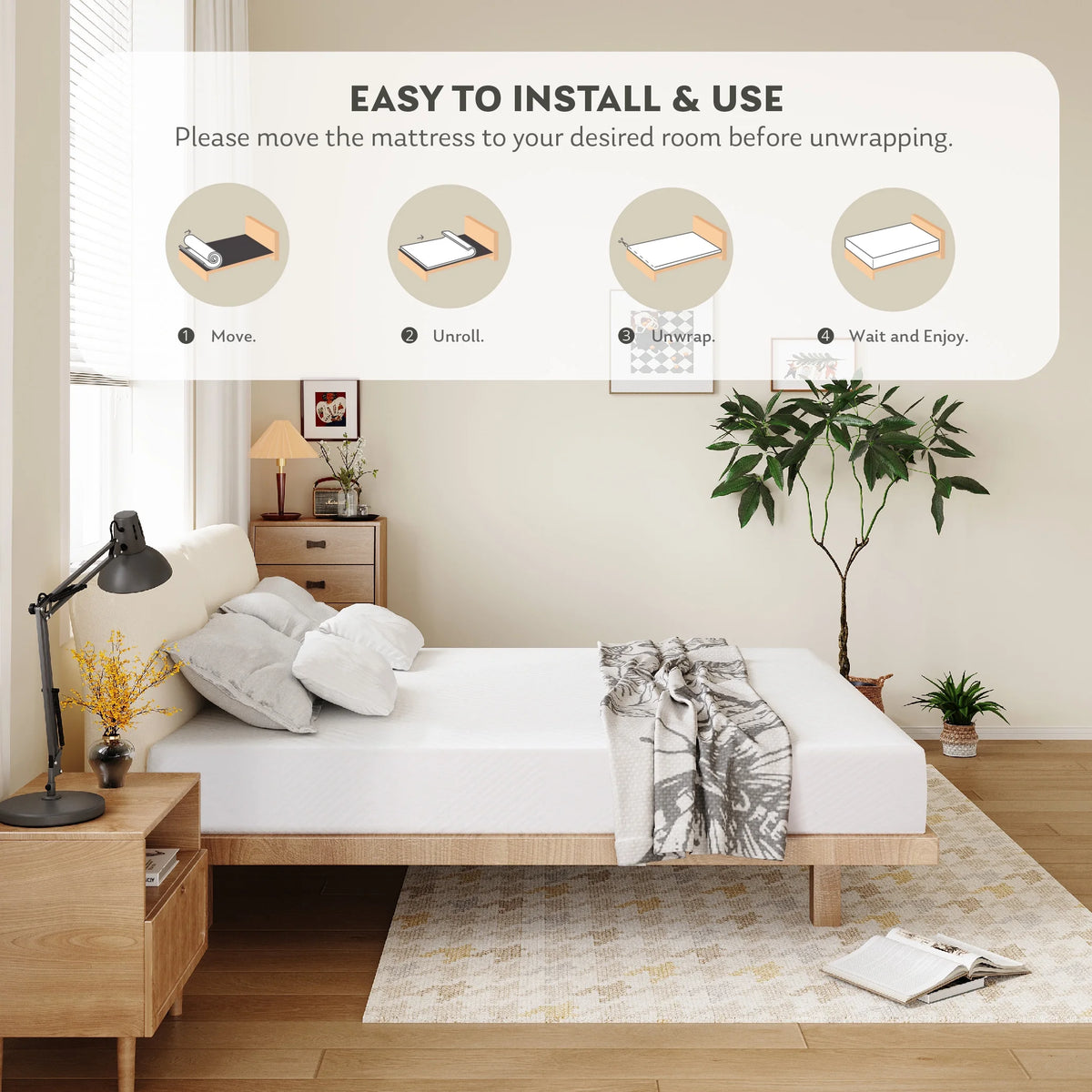 White Twin 6 inch Memory Foam Mattress L859