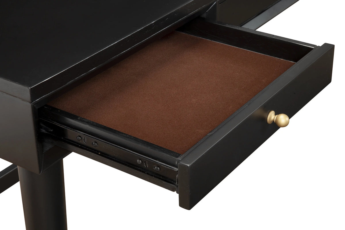 Black 3 Drawer Wood Desk S57232