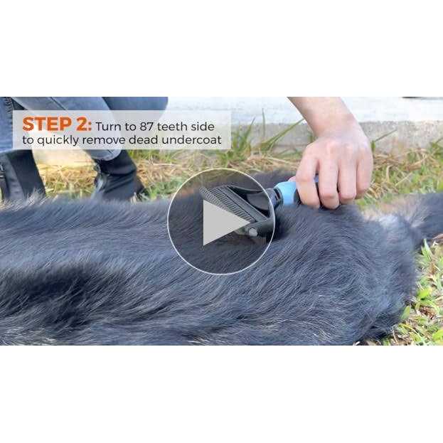 Dog and Cat Deshedding Brush with Shedding Glove R7478