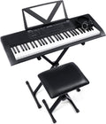 61 Key Keyboard Piano with Stand, Bench, Headphones, Speakers T204683