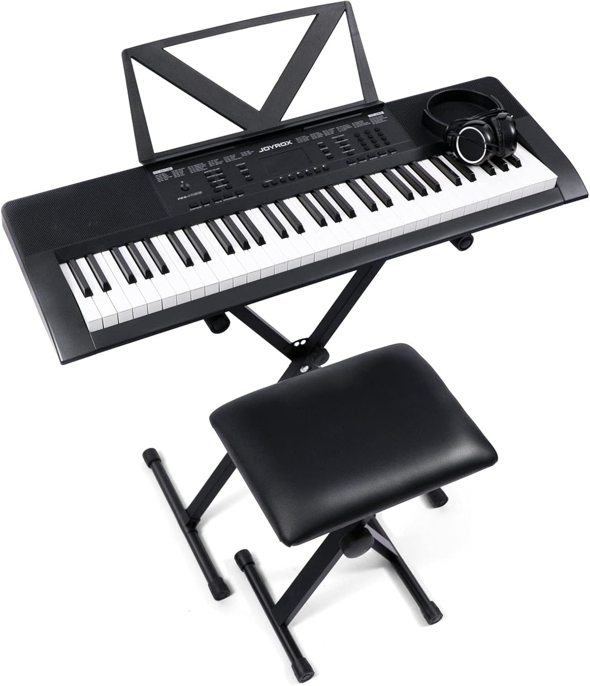 61 Key Keyboard Piano with Stand, Bench, Headphones, Speakers T204683