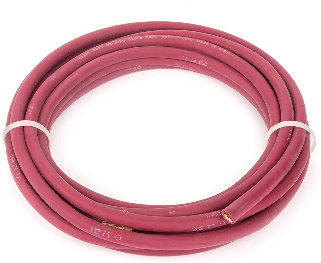 4 Gauge Red Welding Cable 20 Feet A5606