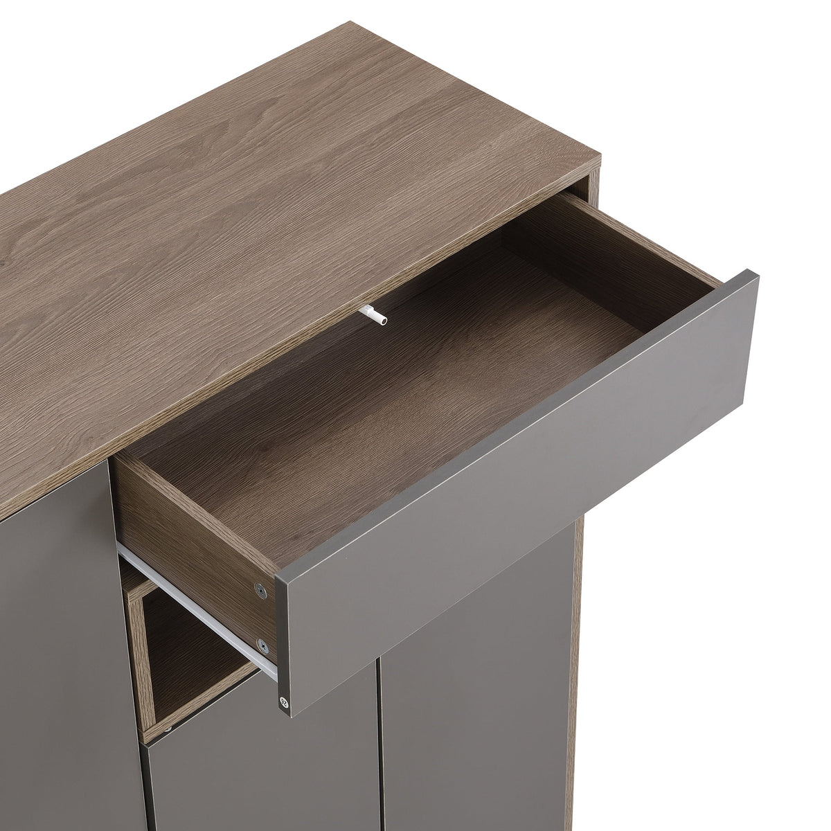 Dark Grey Shoe Storage Bench with Padded Seat and Adjustable Shelves M15363