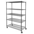 Black 5-Tier Steel Wire Shelving A177576