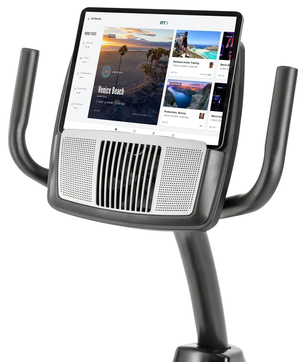 Recumbent Exercise Bike with Display, Tablet Holder, and Fan C345