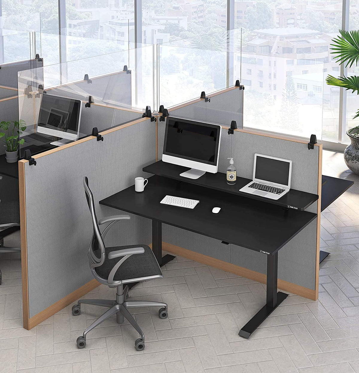 Clear 60 In X 30 In Clamp On Desk Divider G1989