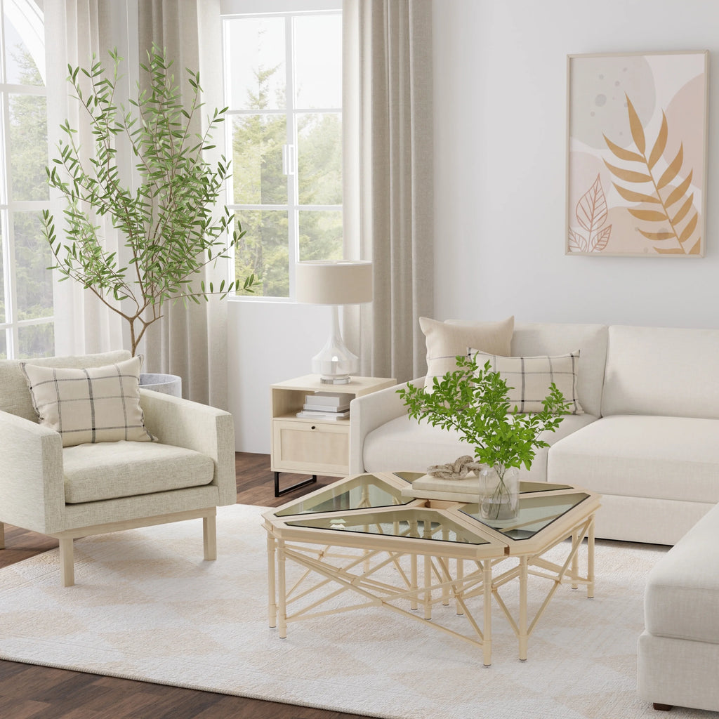Beige Geometric Area Rug O4442
