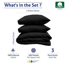 Indigo Navy Blue 100% Sateen Cotton Duvet Cover Set Queen/Full L239