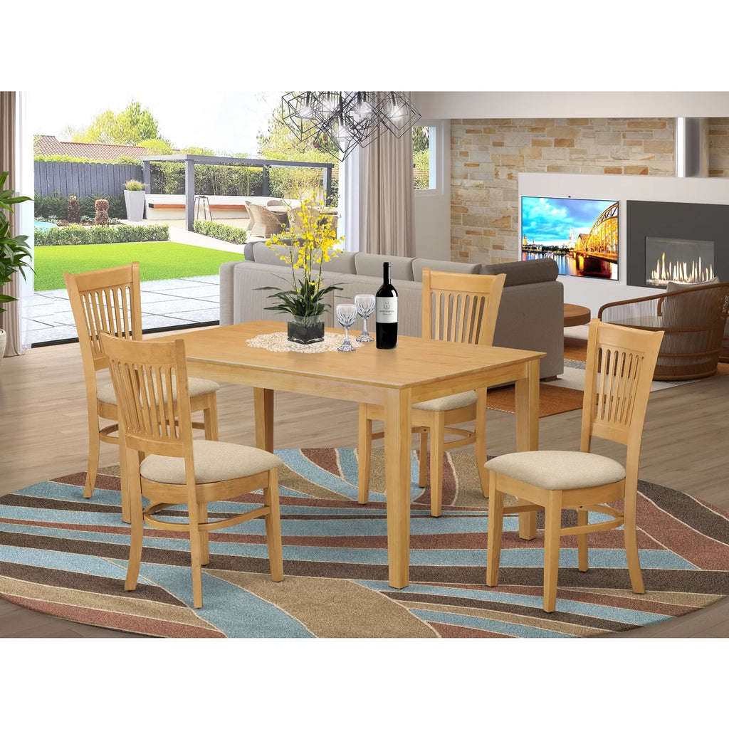 Small Kitchen Table & 4 Dining Chairs Oak D517650