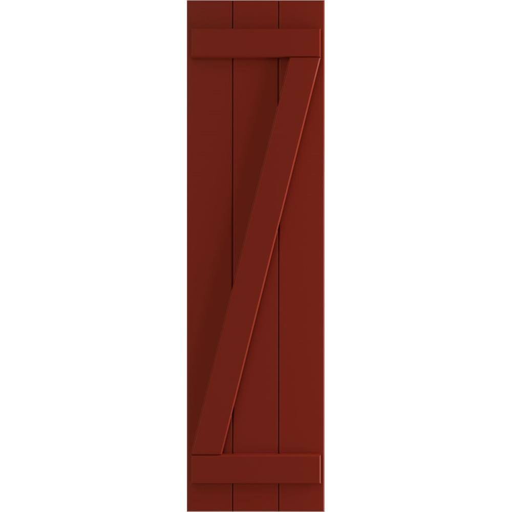 Pepper Red PVC Board and Batten Shutters, Per Pair K845