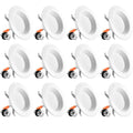 12-Pack Damp Rated Retrofit LED Recessed Can Light Baffle Trim 2700K Warm White E137125