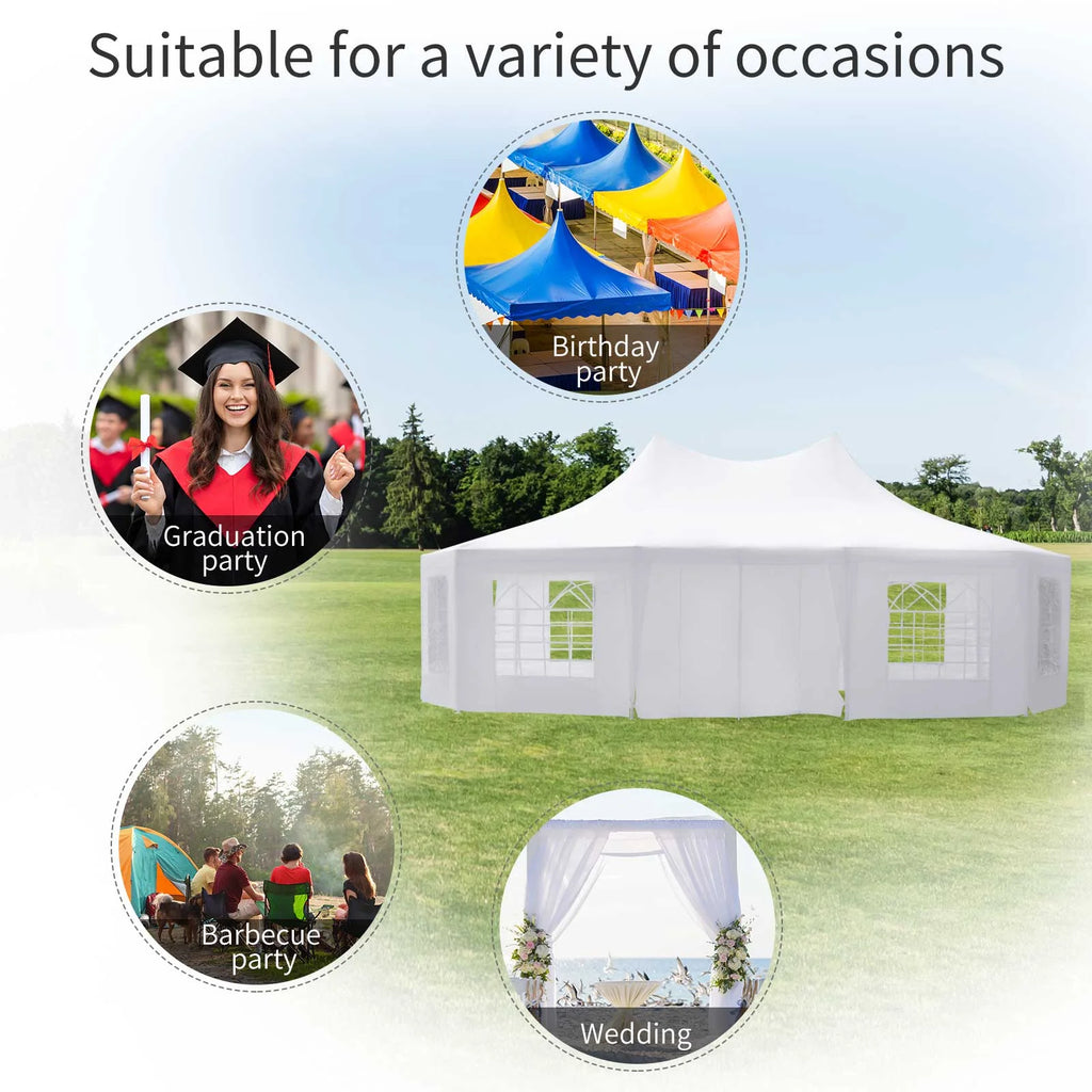 Canopy Party Event Tent with 2 Pull-Back Doors and Windows W56936