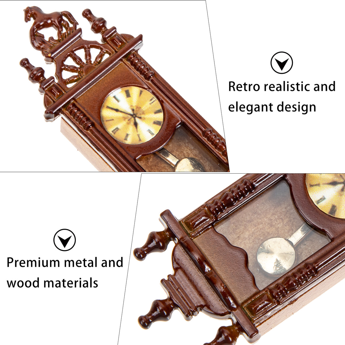 Metal Dollhouse Hanging Clock Toy Doll Furniture V157