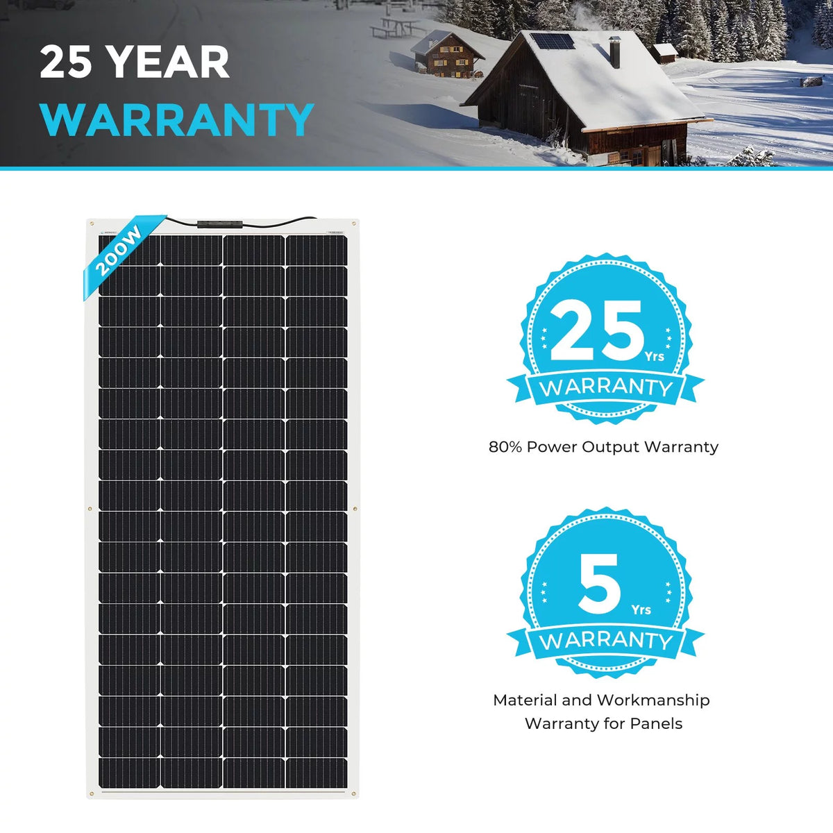 200 Watt 12 Volt Flexible Monocrystalline Solar Panel S44623
