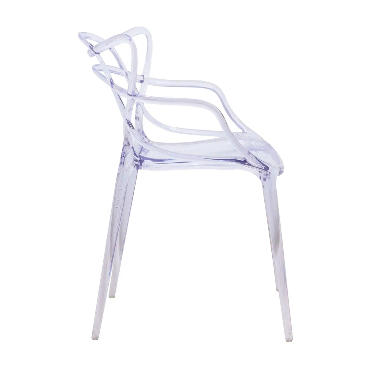 Clear Stackable Plastic Dining Armchair Set of 2 Y2169