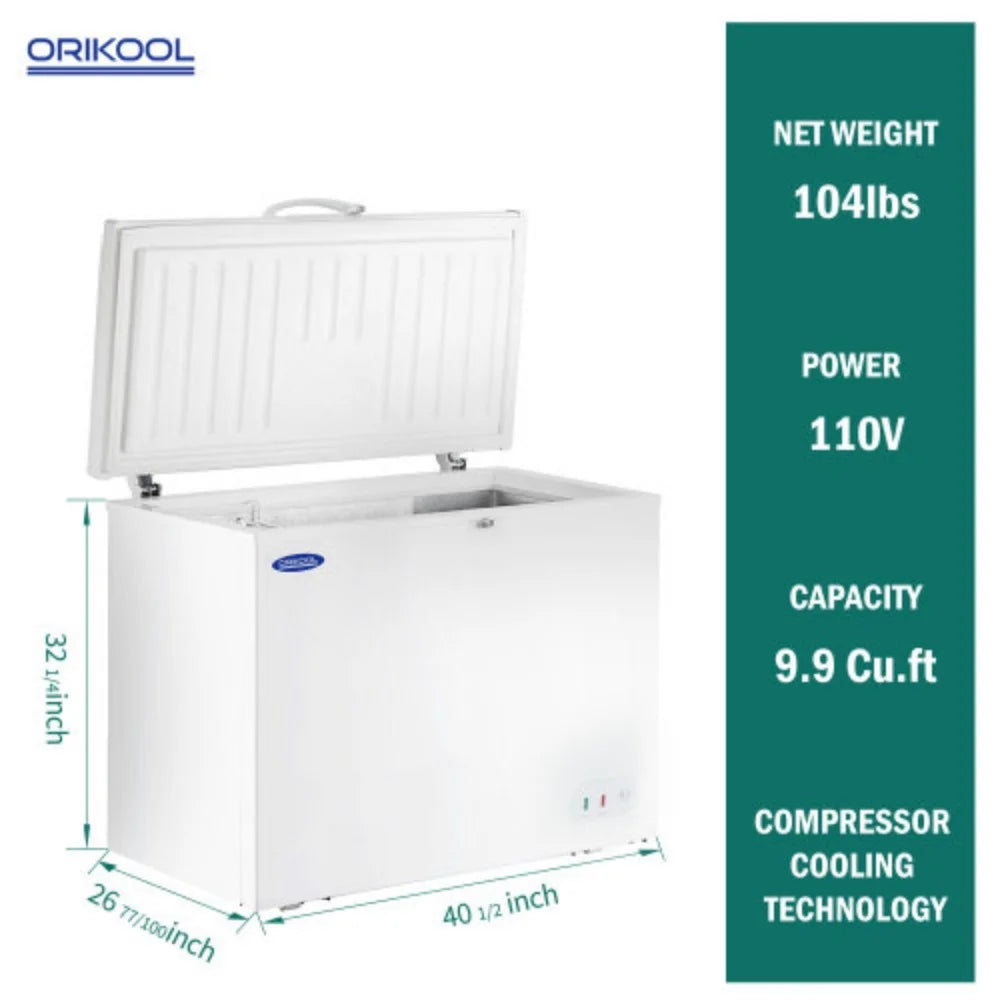 9.9 Cu.ft White Steel Chest Freezer E505