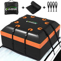 Car Rooftop Cargo Carrier Bag 15 Cubic Feet Waterproof Heavy Duty 800D PVC Soft-Shell Roof Carrier with Storage Bag and Protective Mat T744840