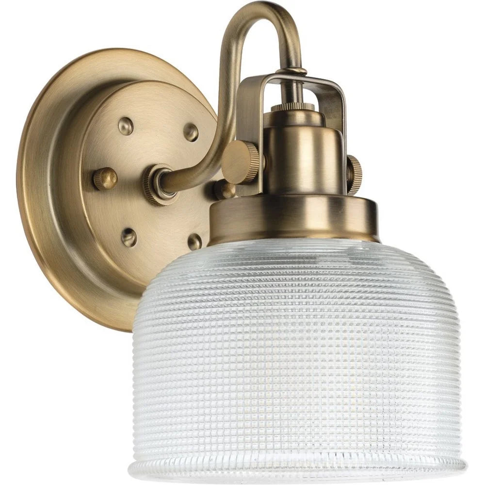 Vintage Brass Clear Glass Bath Vanity Light S463665