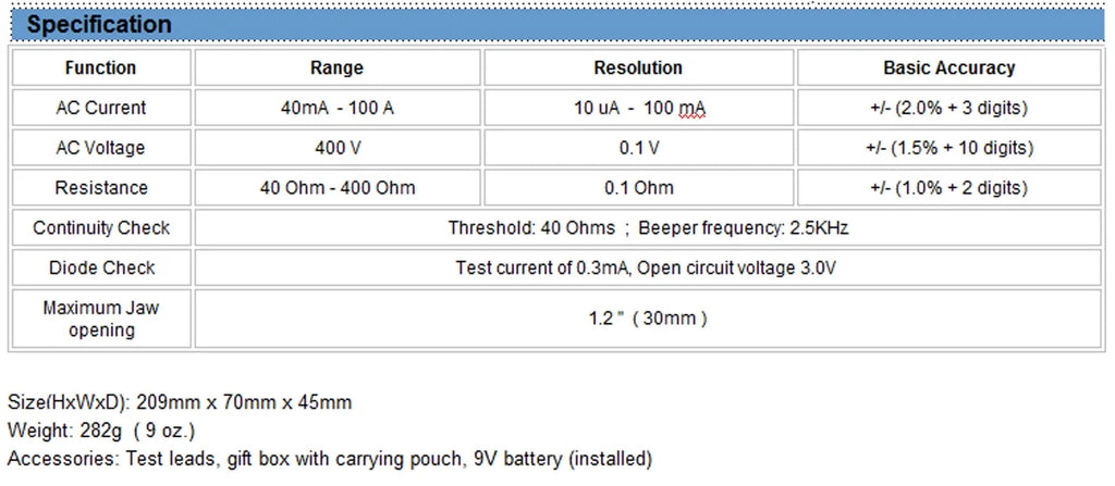 AC Leakage Current Tester Voltage Meter Q29078