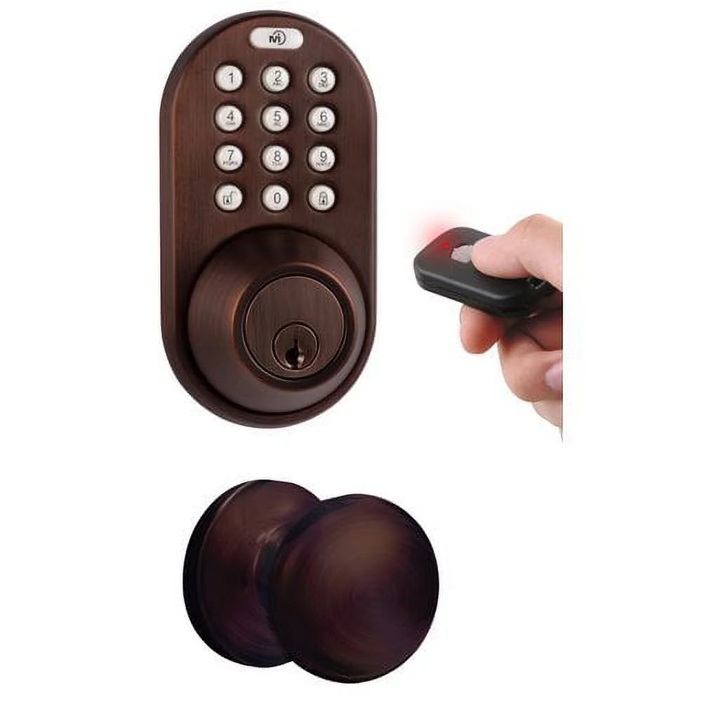 Digital Deadbolt Door Lock and Passage Knob Combo Satin Nickel Keyless Entry B37653