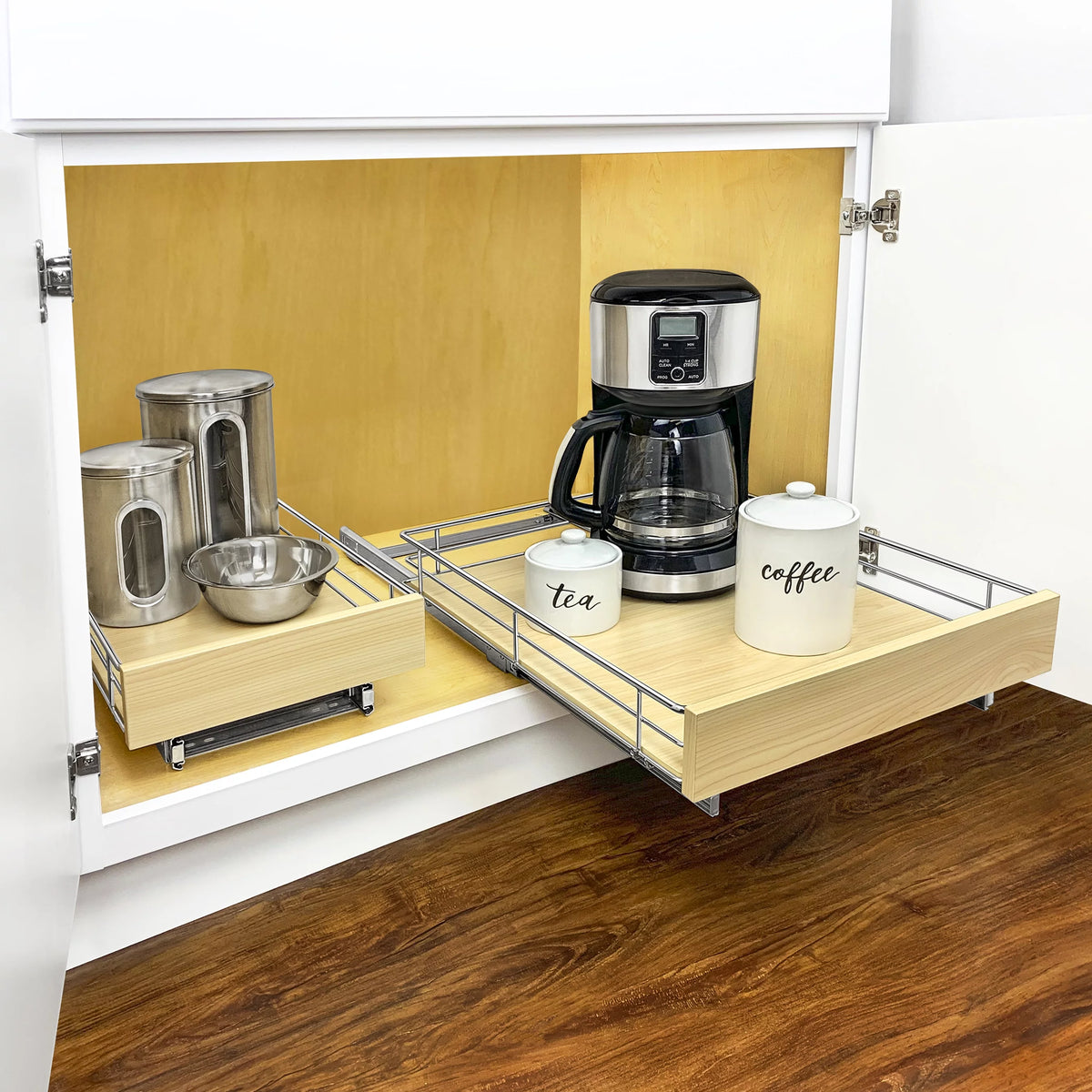 14"W x 21"D Chrome Pull Out Cabinet Organizer Z2643