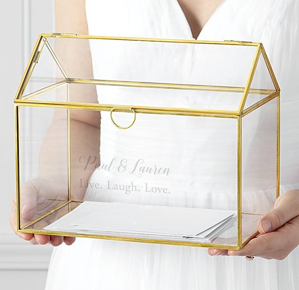 Gold Wedding Glass Terrarium Card Holder G421766
