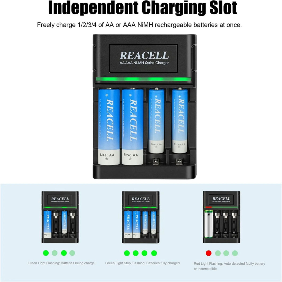 NIMH 12 AA 2800mah & 12 AAA 1100mah Rechargeable Batteries with Charger I84009