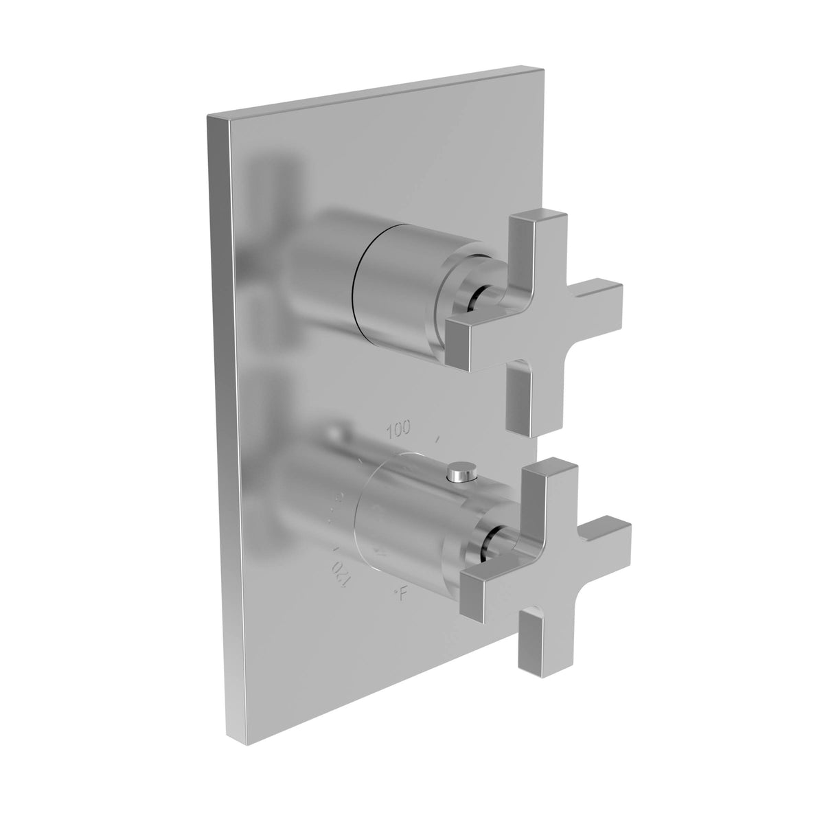 Satin Nickel Square Thermostatic Trim Plate with Handle M96616